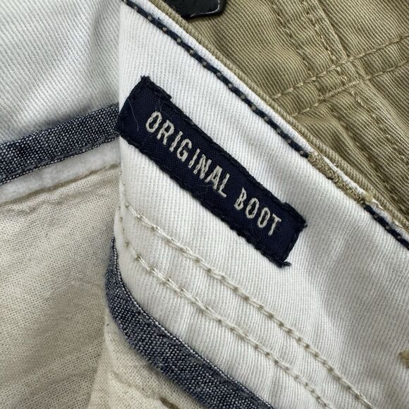 American Eagle Pants Men 32 (34X27) Khaki Beige The Original Boot Mid Rise - Picture 10 of 16